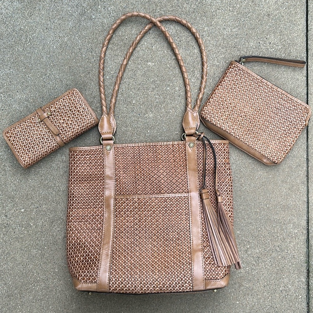 Patricia Nash Leather Rena Purse  3 Piece Set Like New